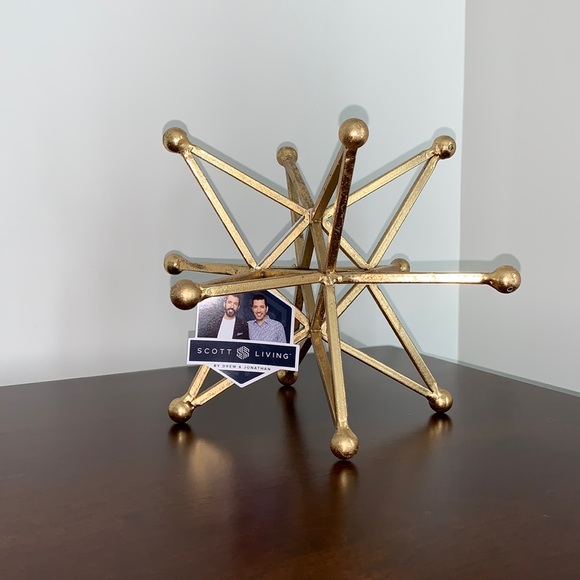 ✨NWT Scott Living By Drew & Johnathan Brass Metal Table Accent - Picture 1 of 9